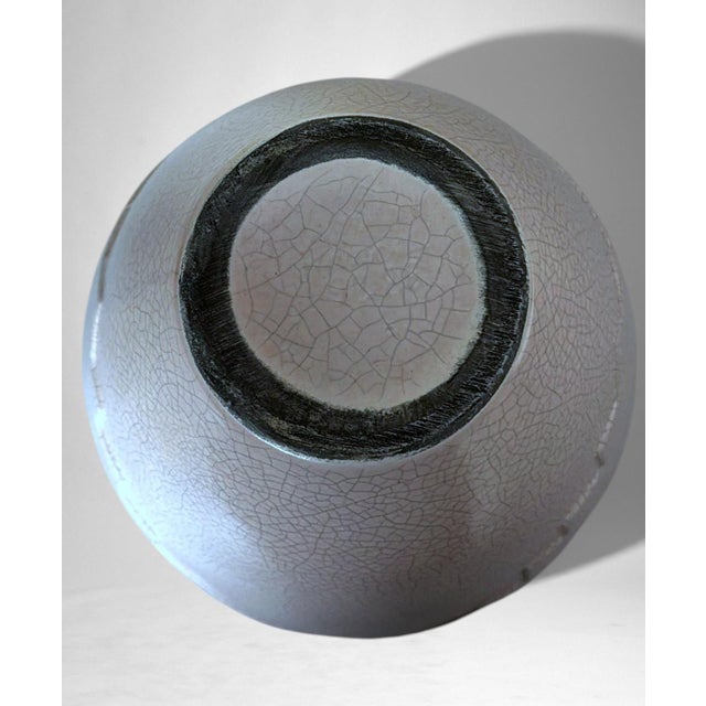 Art Deco French Craquelé White Ceramic Vase For Sale - Image 14 of 18