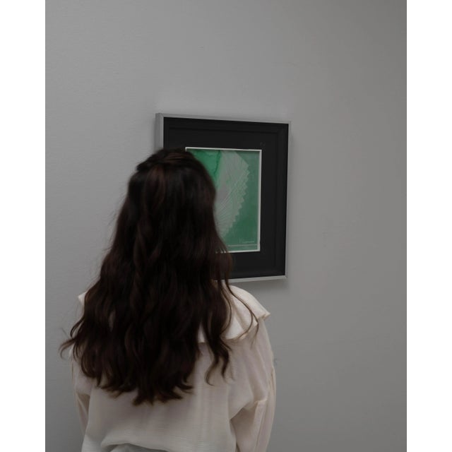 Embrace the serene elegance of this 20th Century Belgian painting by Rene Berdal, a delicate composition that embodies...