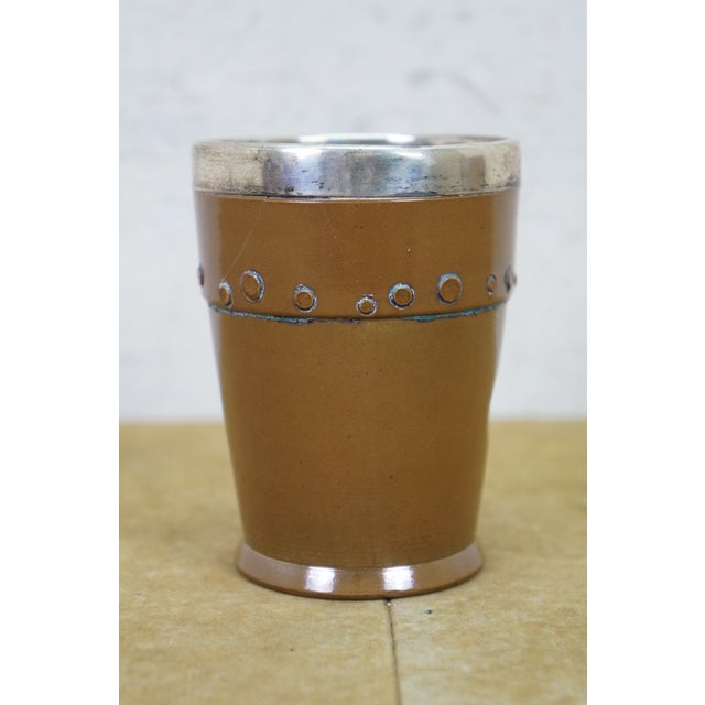 Royal Doulton Antique Doulton Lambeth Sterling Silver Silicone Copper Beaker Shot Glass 4" For Sale - Image 4 of 11