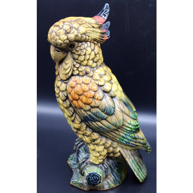 Large Yellow Ceramic Cockatoo Parrot Figurine Chairish