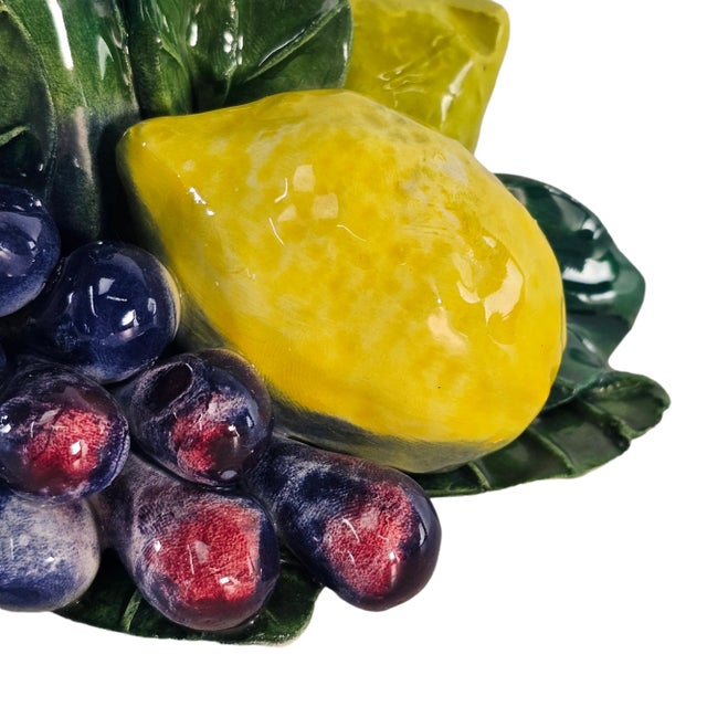 Italian Capodimonte Style Figural Lemons Grapes Candle Holder For Sale In San Francisco - Image 6 of 10