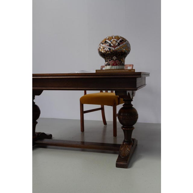 Antique Danish Oak Writing Desk, 1900s For Sale - Image 15 of 18