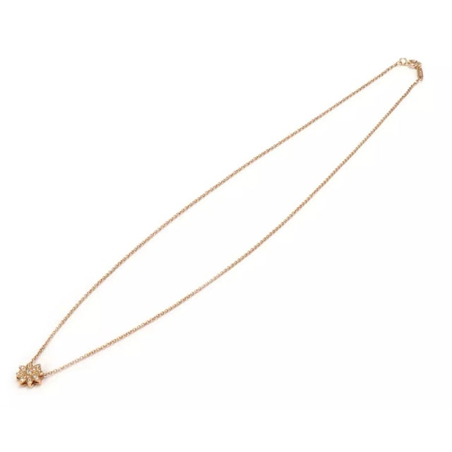 Late 20th Century Tiffany & Co. Enchant Diamond 18k Rose Gold Flower Pendant Necklace For Sale - Image 5 of 8