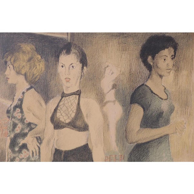 American Vintage Ltd. Ed.Raphael Soyer Lithograph "Eighth Avenue" - Pencil Signed & Numbered-Framed For Sale - Image 3 of 9