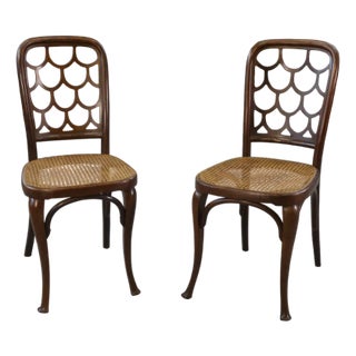 Art Nouveau Bentwood Chairs attributed to Koloman Moser for Jacob and Josef Kohn, 1890s-1910s, Set of 2 For Sale