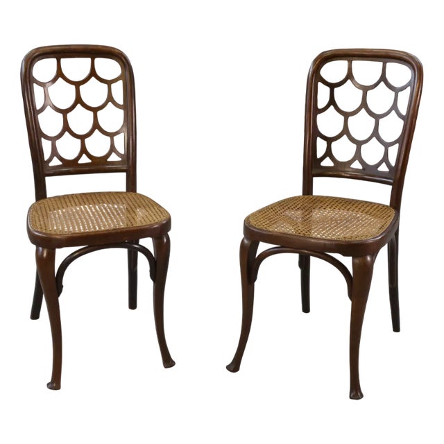 Art Nouveau Bentwood Chairs attributed to Koloman Moser for Jacob and Josef Kohn, 1890s-1910s, Set of 2 For Sale
