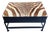 Zebra Print Leather Ottomans, Set of 2 For Sale
