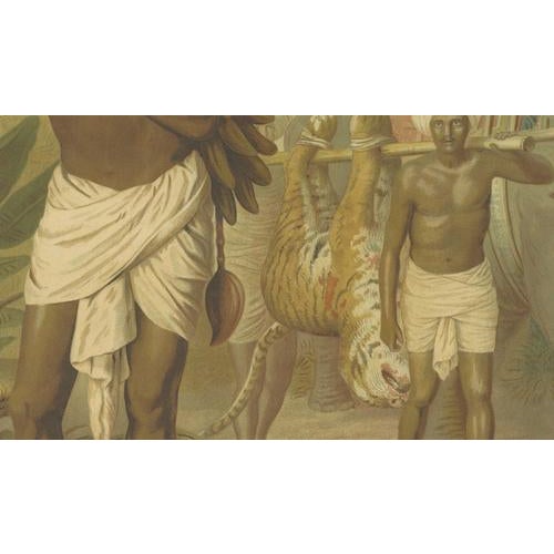 Leutemann, India Tiger Hunt Scene, 1890s-1910s, Chromolithograph For Sale - Image 3 of 9