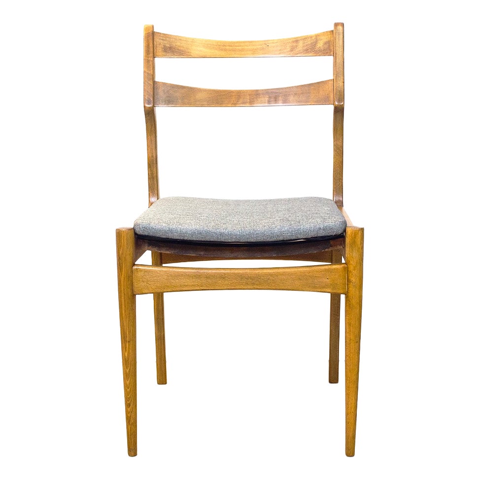 Mid-Century Modern Dining Chair in Fabric and Wood, Spain, 1960s | Chairish