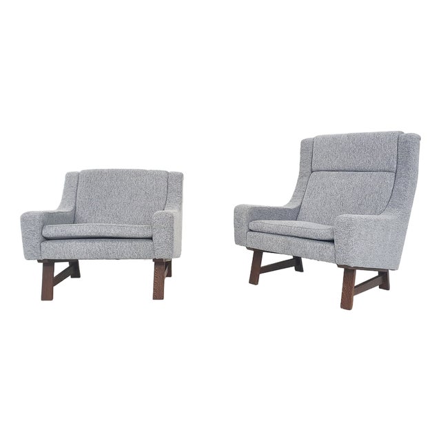 Dutch Lounge Chairs with Wengé Feet, 1950s, Set of 2 For Sale