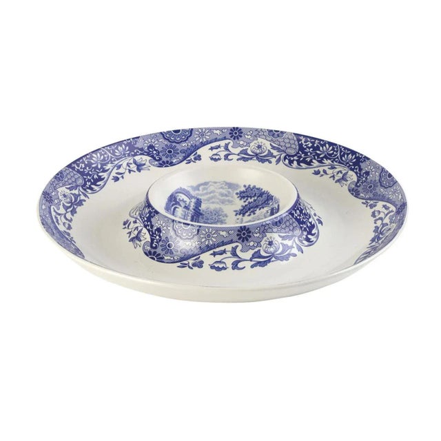 Spode Blue Italian Chip & Dip 14.5" For Sale In New York - Image 6 of 6