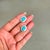 Art Deco 14k White Gold Halo Stud Earrings With 2.52ct Turquoise & Diamonds- A Pair For Sale - Image 3 of 15