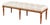 Italian Tufted Silk Bench With 24k Gold Leaf Accents For Sale