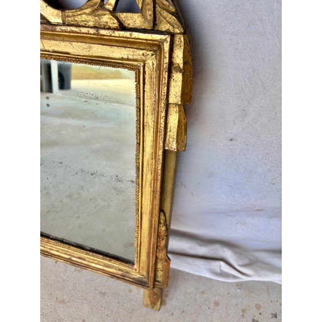 Late 19th Century Late 19th Century French Louis XVI Giltwood Wall Mirror For Sale - Image 5 of 12