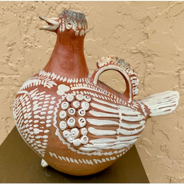 1960s Mexican Hand Crafted Folk Art Ceramic Ewer For Sale - Image 5 of 5