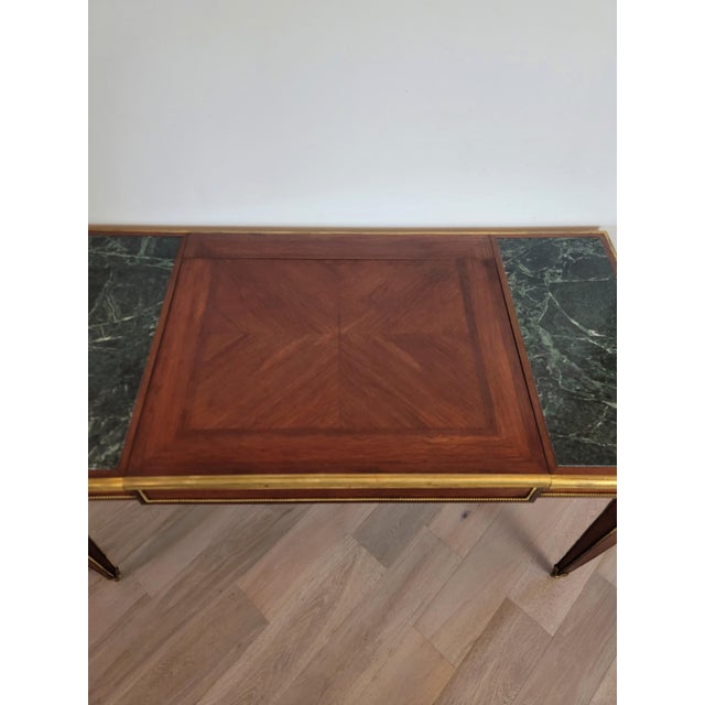 French Scarce Louis XVI Neoclassical Gentleman's Flip-Top Mirror Bureau Dressing Table Writing Desk Vanity Manner of Jean-Henri Riesener For Sale - Image 3 of 12