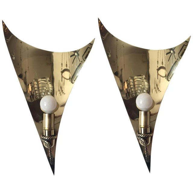 Large 1970s French Sculptural Sconces - a Pair For Sale - Image 11 of 11