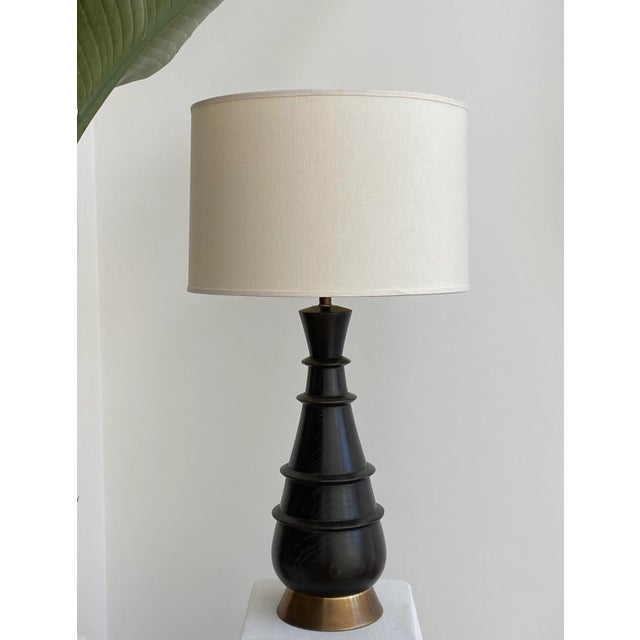 Mid Century Modern Ebonized Table Lamp For Sale - Image 12 of 13