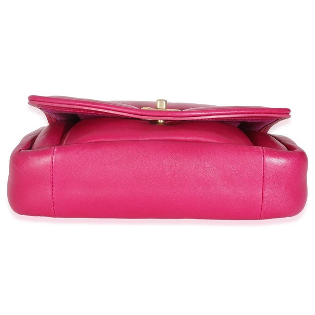 2010s Dark Pink Lambskin Medium Simply Flap Bag For Sale - Image 5 of 9