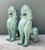 Rustic Vintage Verdigris Bronze Temple Lions - A Pair For Sale - Image 3 of 17