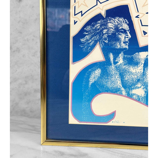 Blue Vintage Postmodern Realism Alexander the Great Lithograph by Barrie Tinkler For Sale - Image 8 of 10