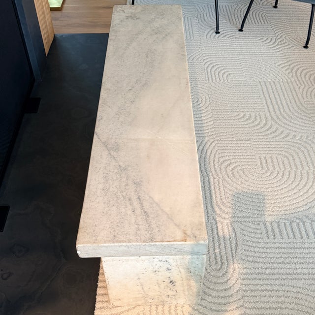 Stone Stone Marble Bench With Square Bases by Robert Kuo For Sale - Image 7 of 8