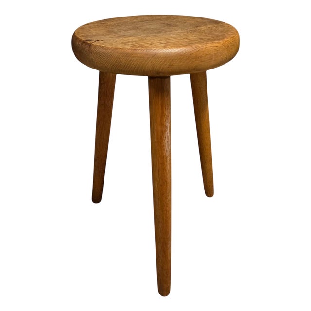 French Primitive Oak Stool, 1970s For Sale