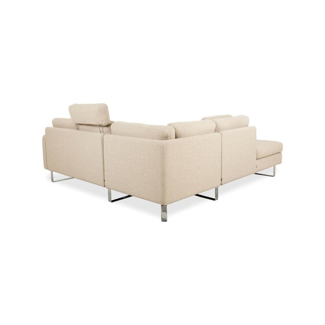 Conseta Corner Sofa in Beige, Cream, and Sand Fabric with Chrome Legs from Cor For Sale - Image 12 of 15