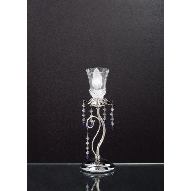 Fenice Crystal Table Lamp in Polished Chrome and Glass by Aggiolight For Sale - Image 6 of 8