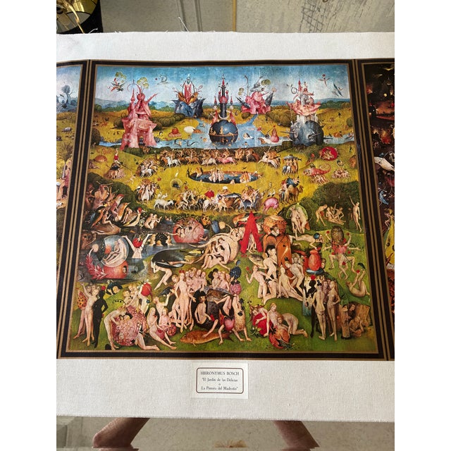 Textile Garden of Earthly Delights Print on Canvas From Spain For Sale - Image 7 of 12