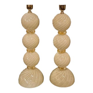 Murano Glass Swirl Ball Lamps For Sale