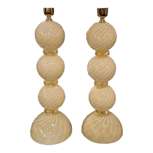 Murano Glass Swirl Ball Lamps