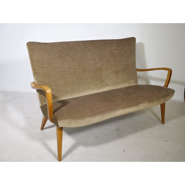 Mid-Century Modern Cocktail Sofa in Velour, 1960s For Sale - Image 6 of 11