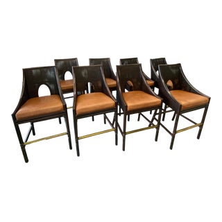 1 Set of 4 Each - McGuire Barbara Barry No. O-362 Caned Barstool For Sale