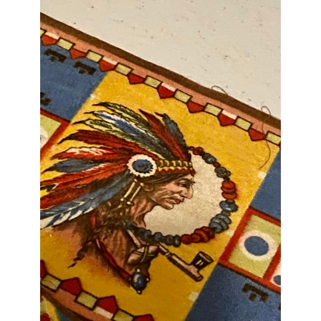 1910s 24 Antique Tabacco Felts (Flannel) American Indian Chiefs, Rugs, Blankets, Animals Tabacciana C 1910- 1915 Americana. Cigar History. Ready to Frame For Sale - Image 5 of 7