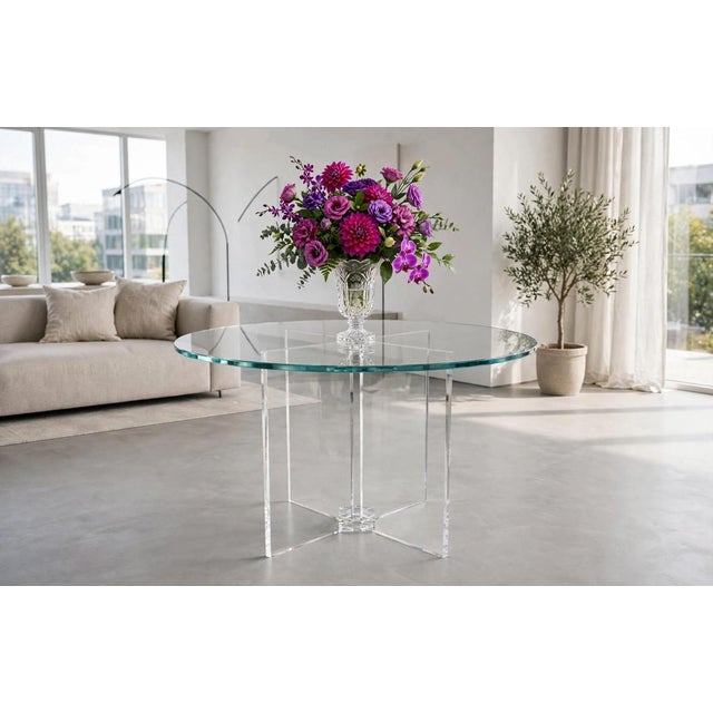 Vintage Acrylic Glass and Crystal Table, 1970s For Sale - Image 6 of 6