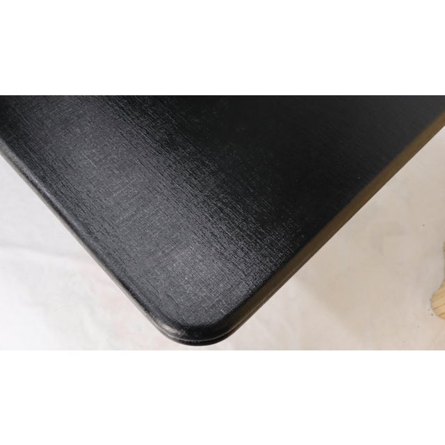 Black Triple Cylinder Base Lacquered Cloth Wrapped Extra Long Dining Conference Table For Sale - Image 8 of 18