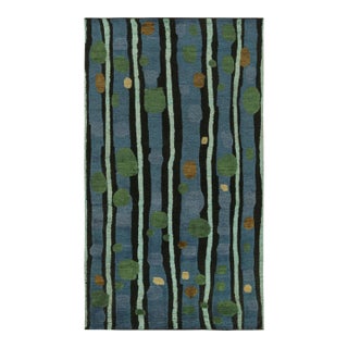 Rug & Kilim’s Scandinavian Style Geometric Rug in Retro Design For Sale