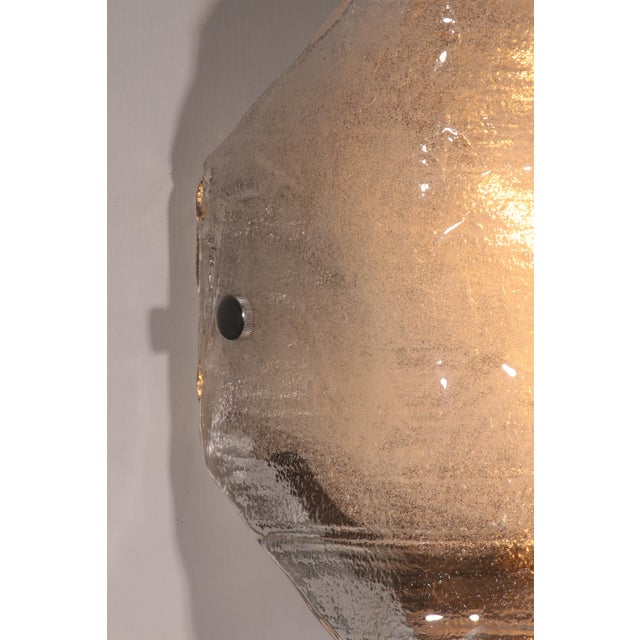 1970s Large Glass Wall Lights by J.T Kalmar, 1970s, Set of 2 For Sale - Image 5 of 12