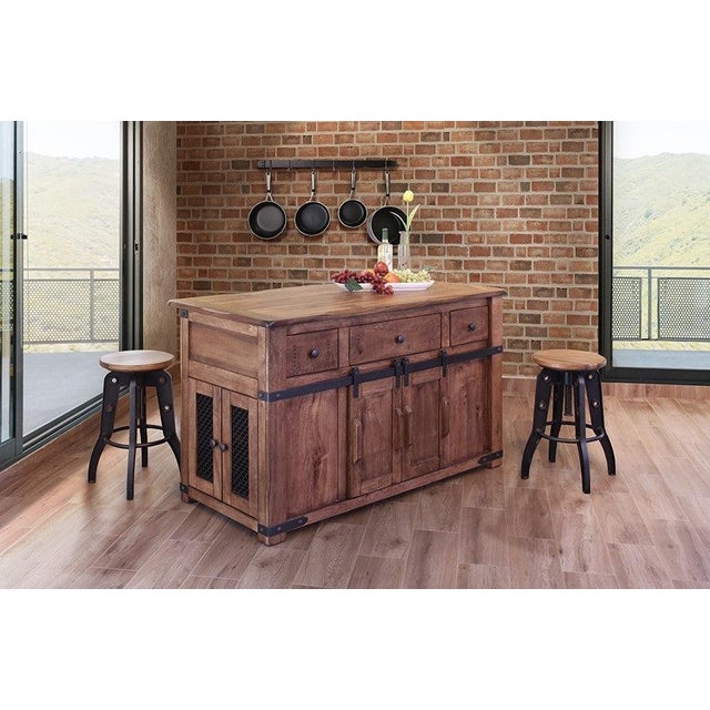 Granville Parota Kitchen Island For Sale - Image 4 of 11