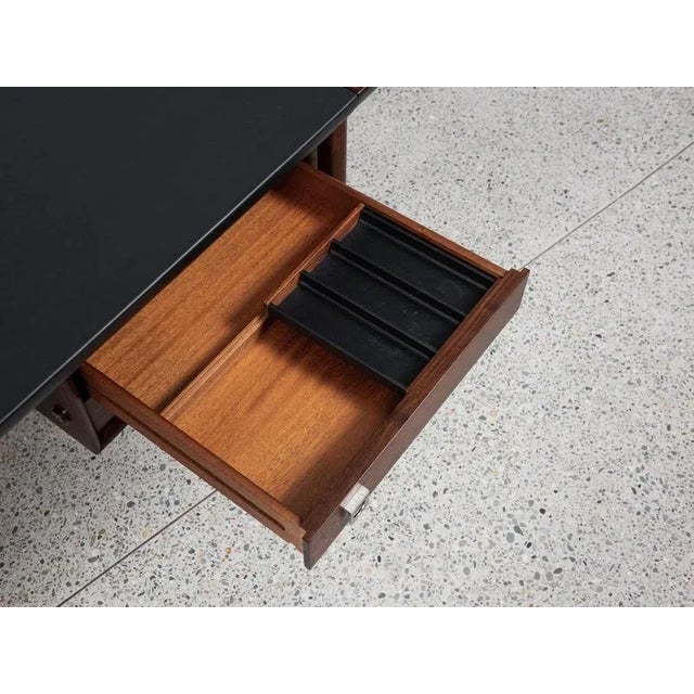 Vintage Danish Desk in Rosewood and Black Leather by Arne Vodder for Sibast, 1960s For Sale - Image 11 of 13