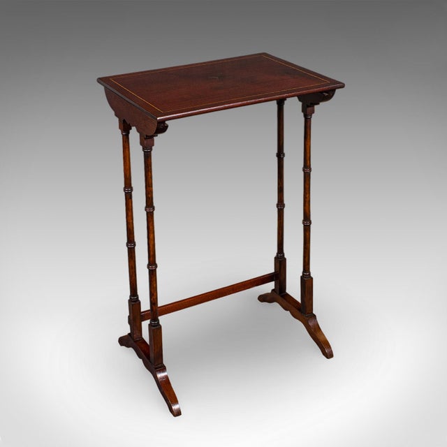 Brown Antique Quartetto of Nesting Tables, English, Set of 4, Occasional, Edwardian For Sale - Image 8 of 12