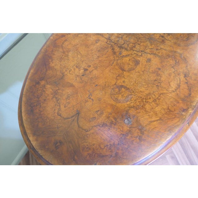 Wood Victorian Oval Walnut Centre Table For Sale - Image 7 of 9
