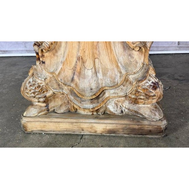 French Provincial French Baroque Revival Round Dining Table, Distressed Wood C. 1900's For Sale - Image 3 of 18
