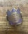 French Petite Vintage Mid Twentieth Century Lavender Violet Toleware Metal Cachepot With Gold Trim and Lion Head Door Knocker Handles For Sale - Image 3 of 5