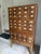 A rare and exceptional Mid-Century Modern 40-drawer library card catalog with 45 drawer Dimensions are 33" W x 58" H x 17'...