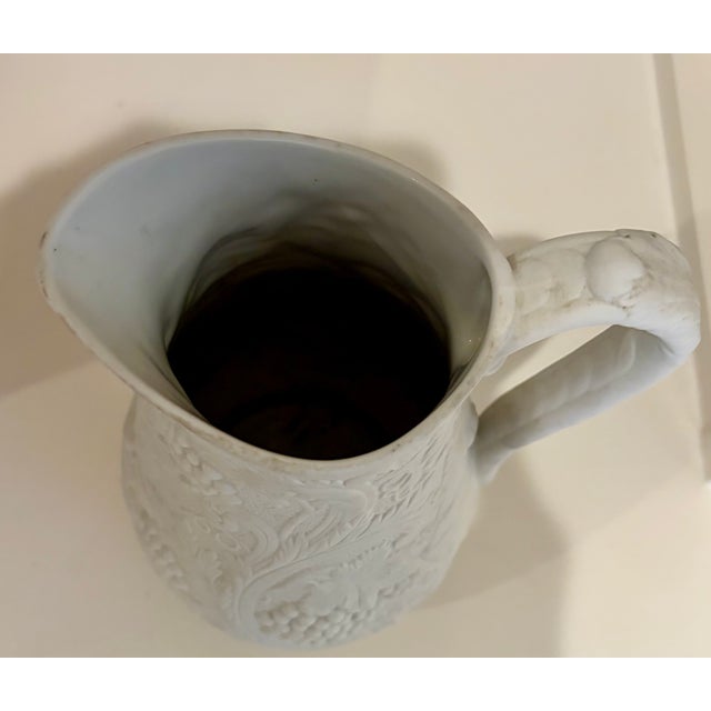 Ceramic 1990s Neoclassical Revival British Heritage Parian Ware Pitcher With Grapevines For Sale - Image 7 of 7