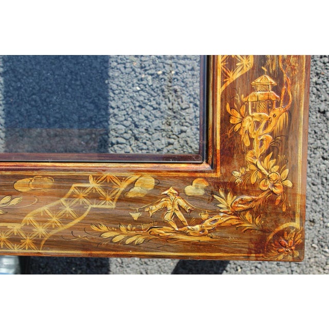 Mastercraft Chinoiserie Glass-Top Coffee Table For Sale - Image 6 of 12