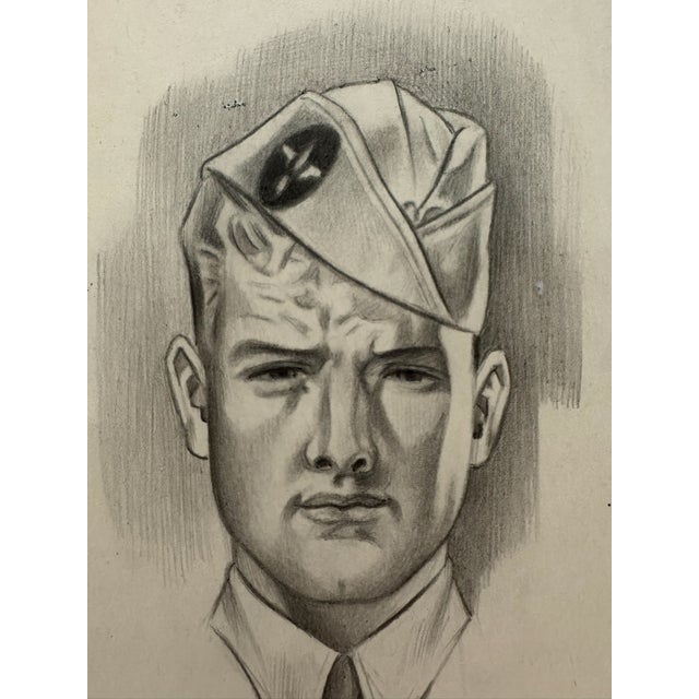 Original graphite pencil drawing by American artist and illustrator Theodore E. Schrock (1879–1952), depicting a formal...