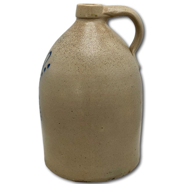 Excellent Antique American 2 Gallon Blue Decorated Stoneware Jug by F B Norton & Co. Worcester Massachusetts 1880s For Sale - Image 12 of 18